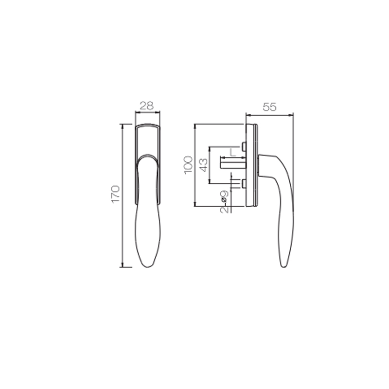 UPVC 窗门把手 PCZ08