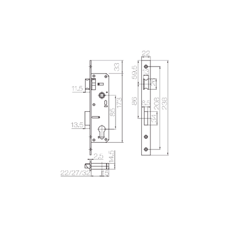 平开门锁配件 门锁体 85A 系列