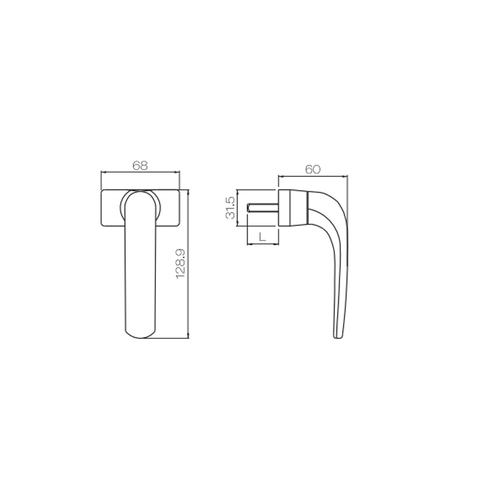 现代铝合金推拉窗UPVC拉手PCZM02